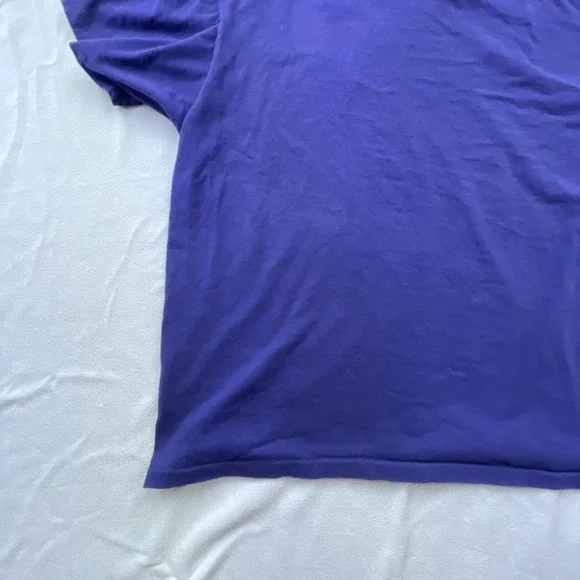 Polo Ralph Lauren Shirt Mens LARGE Purple V-Neck RED Pony Logo T-Shirt Casual - Picture 11 of 13